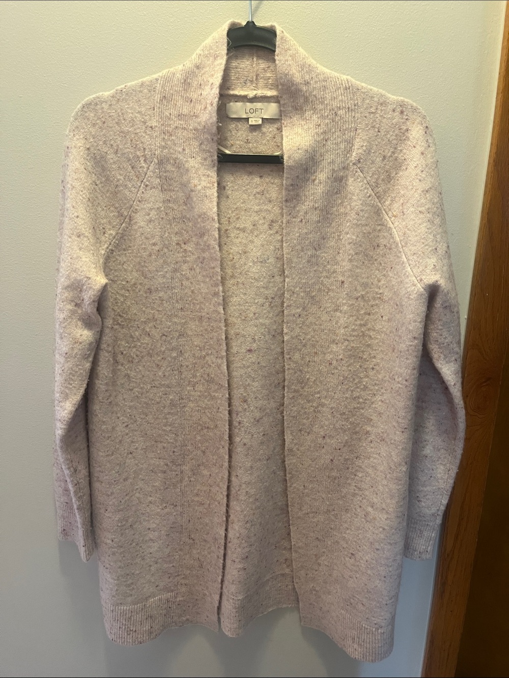 LOFT  Speckled Open-Front Cardigan